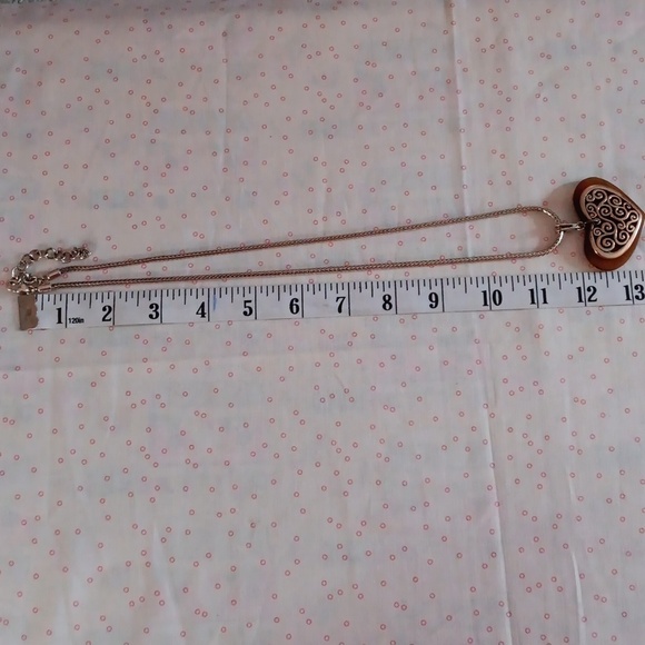 Brighton Amber and Silver Heart Wheat Chain Necklace - Picture 7 of 12